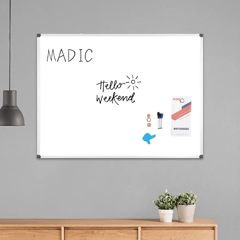 M92 Aluminum frame with 4 movable hooks, bidirectional magnetic whiteboard - Premium magnetic whiteboard from Madic Whiteboard - Madic Whiteboard Factory