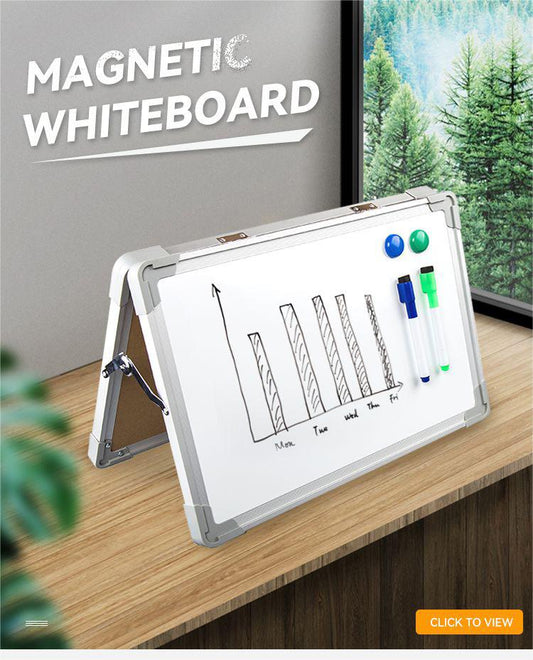 What is the experience of using a foldable magnetic dry erase writing board?