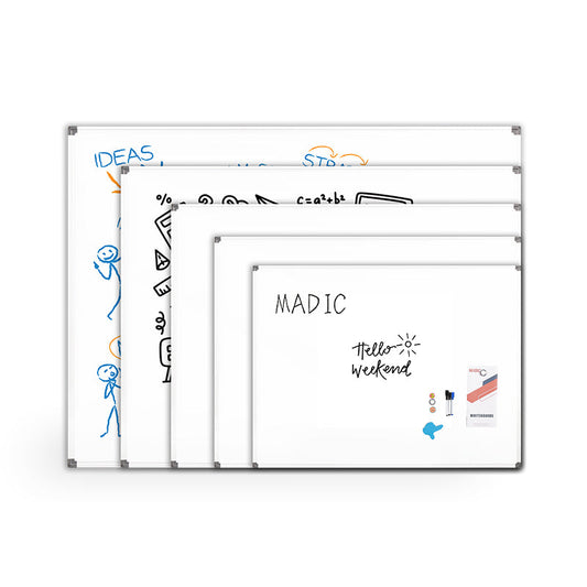 M92 Aluminum frame with 4 movable hooks, bidirectional magnetic whiteboard - Premium magnetic whiteboard from Madic Whiteboard - Madic Whiteboard Factory