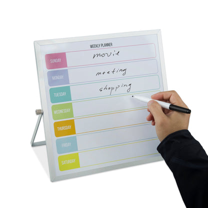 M23 Aluminium Frame Desktop White Boards 10X10 Inches Weekly Planning Memo Notice Writing Calendar Board For Home Office - Premium magnetic whiteboard from Madic Whiteboard - Madic Whiteboard