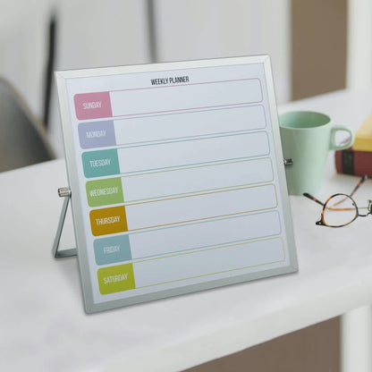 M23 Aluminium Frame Desktop White Boards 10X10 Inches Weekly Planning Memo Notice Writing Calendar Board For Home Office